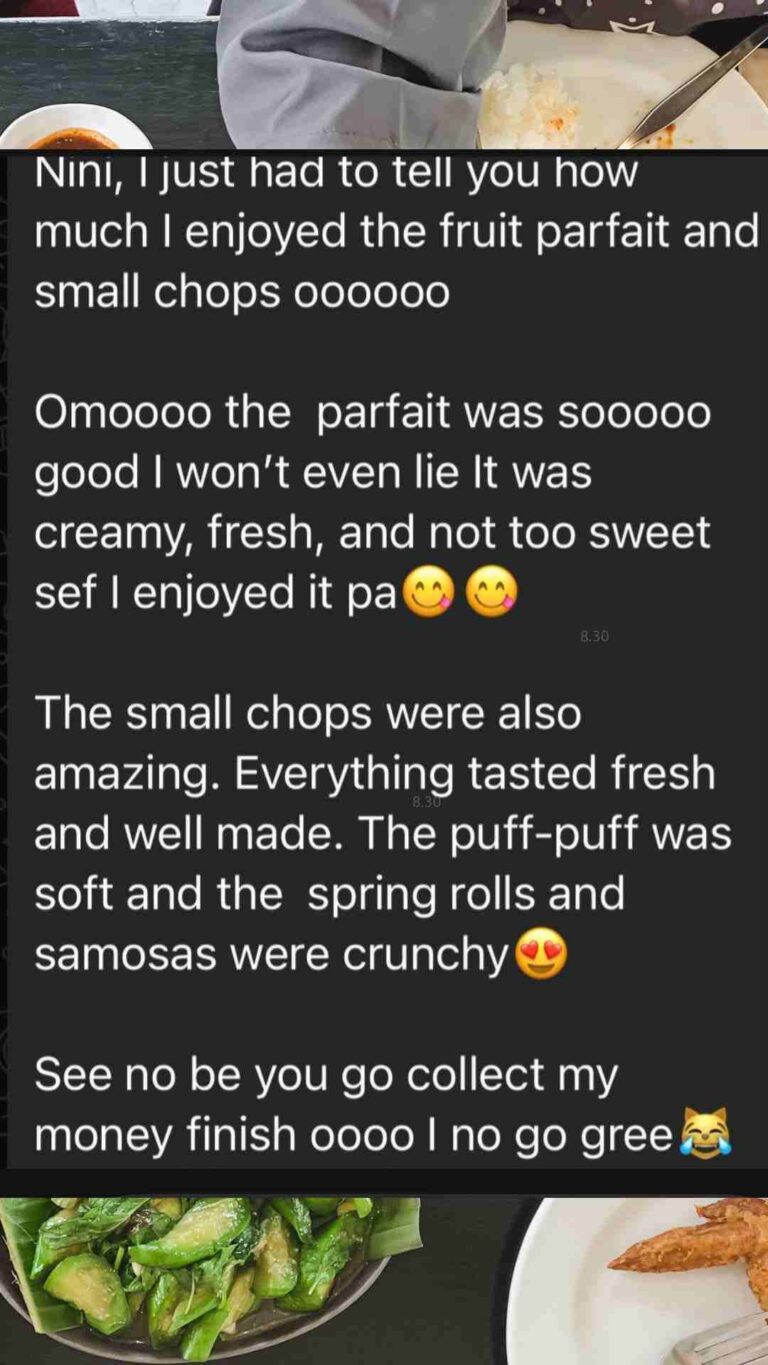 customers enjoying Nienie's Cakes N More products testimony